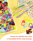 300Pcs Stitch Markers with 6 Pieces of Large Blunt Sewing Needles,Colorful Knitting Markers,Plastic Crochet Hook Clip,Bulk Crochet Hook Markers for Knitting Stitch Locking Clip Crochet Hooks
