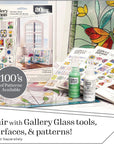 Jewel Tones PROMOGGJL22 Stained Kit, 8 Piece Glass Paint Set for DIY Arts and Crafts, Perfect for Beginners and Artists