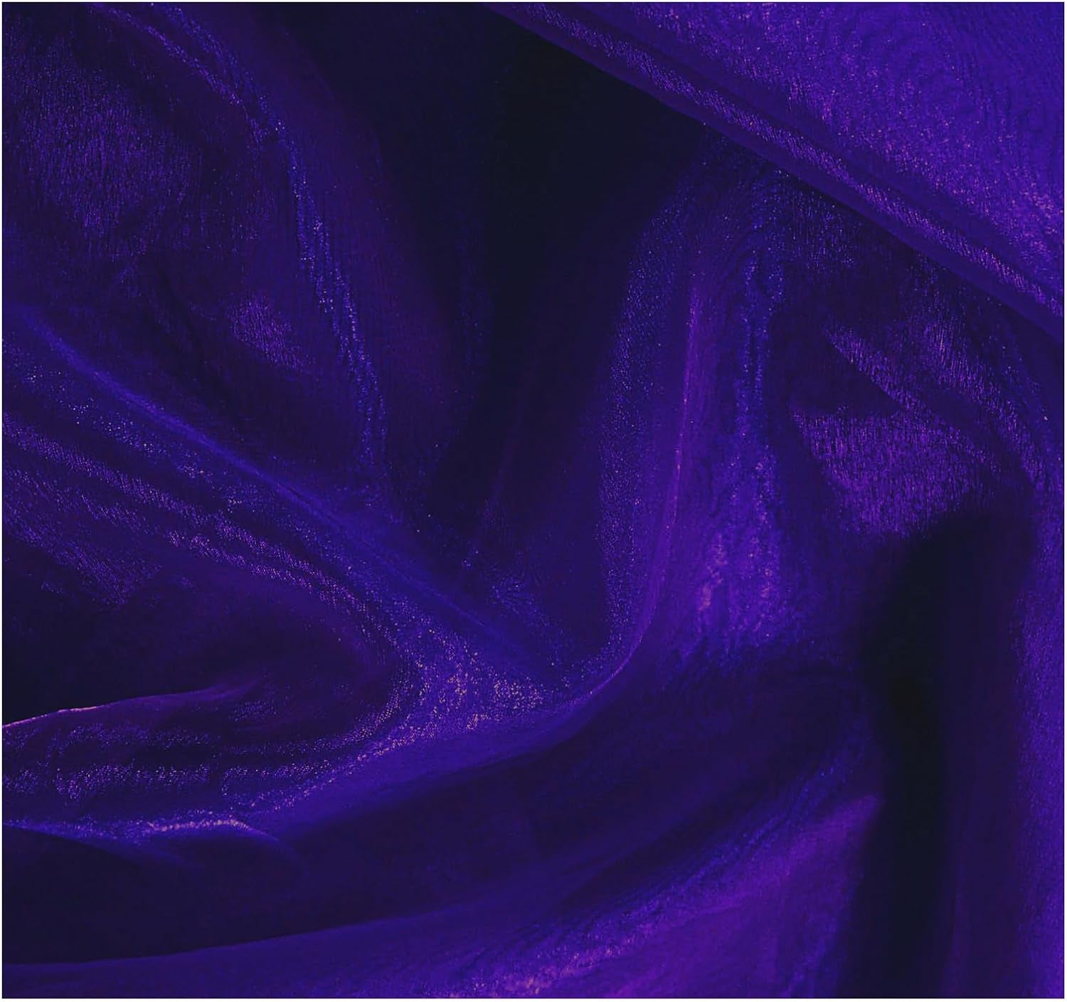 Pack of 25 Yards Long Bridal Solid Sheer Organza Fabric Bolt for Wedding Dress, Fashion, Crafts, Decorations, Backdrop, Christmas Craft Supplies, Silky Shiny Organza Fabrics 44” Wide- Dark Purple