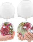 2Pcs Large Sphere Resin Molds,4.7'' & 4'' Crystal Ball Silicone Resin Molds for Flowers Preservation,Seamless Orb Epoxy Resin Molds for DIY Resin Art Candle Soap Making Home Decor