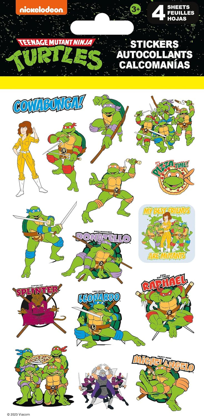 Nickelodeon - Teenage Mutant Ninja Turtles - Classic - Standard Stickers - 4 Sheet Standard Stickers - 4 Sheet