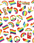 60Pcs Pride Pins, Rainbow Pins Bulk Enamel LGBT Lapel Pins Gay Pride Heart Flag Brooch Pins for Clothes Bags Hats Accessories, 20 Styles