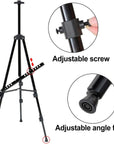 72 Inch Tall Folding Easel Stand for Display, Aluminum Metal Tripod Art Easel Adjustable Height from 22 to 72 - Instant Poster Easels for Painting Canvas - Floor Standing Easel, Black with Bag