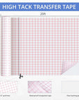 Transfer Tape for Vinyl -12" X 20 FT W/Red Alignment Grid Transfer Paper High Tack Vinyl Transfer Tape for Permanent Vinyl for Cricut Signs Stickers Decals Walls Doors & Windows