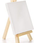24 Pack 4" X 4" Mini Canvas and Easel Set, Small Art Easel Stand with Canvas Set, Tabletop Wooden Display Stand and Canvas Panels for Artist, Students, Adults, Kids Painting