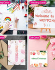 50 Sets Pure Cotton Watercolor Cards 140Lb/300 GSM Postcards with Envelopes for Art Painting Creative Thank Notes, 4X6 Inch