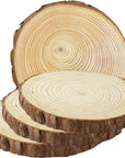 4 Pack Unfinished Large Wood Slices, 7-8 Inches round Wooden Circle with Tree Bark, Rustic Wood Slices for DIY Painting Crafts, Weddings Centerpieces Decor