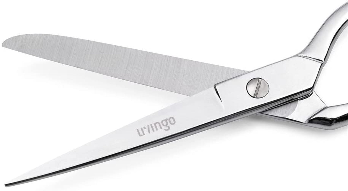 8" Professional Heavy Duty Tailor Fabric Scissors, Dressmaker Sewing Classic Stainless Steel Ultra Sharp Forged Shears, Bent