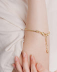 5Pcs Chain Bracelets Kit Silver Plated Snake Chain with Heart Lobster European Charm Bracelet for Christmas DIY Women Jewelry Findings Bracelet Making (Gold)