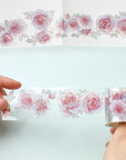 Floral Washi Tape Set - 12 PET & Washi Tapes for Journaling Stickers, Scrapbooking Supplies, Planner, Bullet Journals,Arts & Crafts. Use as Stickers
