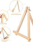 12 Pack Table Top Easels for Painting, 9.5 Inch Painting Easel Natural Wooden Canvas Stand Foldable A-Shaped Frame Wood Display Canvases Easels Set for Adults Artist Students