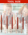 Clay Sculpting Tools, 6 PCS Double-Ended Stainless Steel Polymer Clay Tools, Wooden Handle Pottery Tools for Embossing, Carving Tools and Supplies