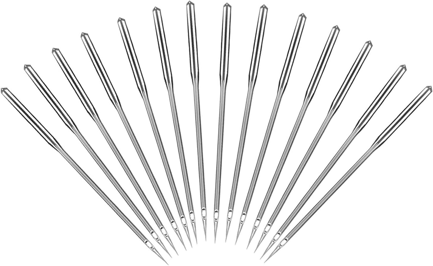 Sewing Machine Needles, 50 Count, Universal Regular Point for All Major Brands of Sewing Machines, Sizes 65/9, 75/11, 80/12, 90/14, 100/16