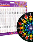 Dotting Tools for Painting Mandalas - - 16Pc Double Ended Super Set for Mandala Dot Art - Includes Stylus - Unique Ellipse Tool - for Painting Rocks DIY Stone Craft and Canvas