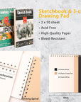 72-Pack Sketch Drawing Pencils Kit with Sketchbook and 3-Color Drawing Paper,Tin Box,Include Graphite,Charcoal,Drawing Glove and Artists Tools,Pro Art Drawing Supplies for Adults Beginner
