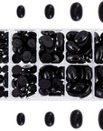 180Pcs 5 Sizes Nose Eyes Cabochons Flat Eyes Plastic Oval Nose 8~18Mm Animal Craft Nose Eyes Flatback Animal Nose for Amigurumi Bear Teddy Puppet Animal Stuffed DIY Making