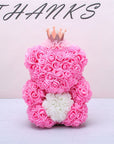 Valentine's Day Gift Rose Bear Eternal Flower Rose Teddy Bear PE Foam Bear 25cm Valentines Day