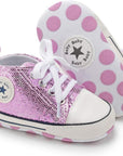 Unisex Baby Boys Girls High Top Sneaker Soft Anti-Slip Sole Newborn Infant First Walkers Canvas Denim Shoes