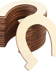 Horseshoe Wood Cutout 24Pcs Horseshoe Shape Wood Slices Unfinished Wood Chips Handicrafts Home Decorative Wooden Cutouts DIY Crafts Home Decoration Craft Projects