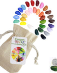, Crayons in a Rock Shape, 32 Count, Tripod Grip Made for Handwriting Development in Kids and Toddlers, Fun & Educational, Creative Activity, Comes in a Muslin Bag - 32 Colors