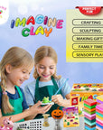 Imagine Clay Complete KIT - 36 Colors Air Dry Modeling Clay with 5 Sculpting Tools plus Roller, 50+ Decorations, 4 Spring Seats, 10 Phone Chains, 2 Key Rings, Booklet, Etc. Great Gift. Age 3-12+