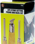 Stone tting Prong and Bezel t, t of 3 Jewelry Stone tting Tools, Jewelry Stone Prong Pusher, Durable Tips, Ergonomic Wooden Handles