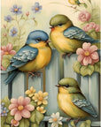Bird Diamond Painting Kits for Adults Flower,5D DIY Full Drill round Diamond Art Gems Vertical Perfect for Home Wall Decor 12X16 Inch/30 * 40Cm