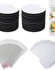 120Pcs Sublimation Blank Car Coasters Packaging for Selling,Include 60Pcs Circular 2.75 In/5Mm Blank Sublimation Coasters,30Pcs Car Coasters Display Cards and 30Pcs Hanging Self-Sealing Bags