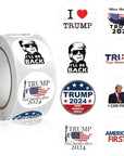 2024 Donald Trump Stickers Roll 500Pcs - Funny Presidential Election USA American Flag Decals - Easy Stick & Removeable for Scarpbook Window Tumblers Water Bottles Teens