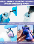 Chameleon Mica Powder 4 Colors Shift Pigment Powder Shimmer Holographic Mica Powder Chrome Epoxy Resin Tumbler Nail Art Polymer Clay Slime Makeup Acrylic Paint