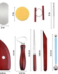 18PCS Clay Sculpting Tools, Basic Clay Pottery Carving Tool Kit with Wooden Handles and Tool Bag