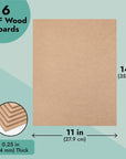 1/4 in MDF Wood Chipboard Sheets for Crafts, Engraving, Painting (11X14 In, 6 Pack)