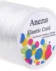 Stretchy String for Bracelets, Elastic String Jewelry Bead Cord with 2Pcs Large Eye Beading Needles for Seed Beads, Pony Beads, Bracelets and Jewelry Making White