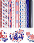 American Flag Heat Transfer Vinyl - 13 Pack 4Th of July Iron on Vinyl Pattern HTV Vinyl 12×10Inch, White HTV & Patriotic Navy Blue for Independence Day HTV Vinyl