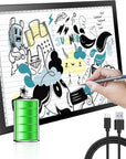 A4 Rechargeable Light Pad, Portable LED Light up Box Ultra-Thin Dimmable Battery Powered Bright Copy Board for Weeding Vinyl, Sketching,Drawing,Tracing and Diamond Art