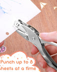24 Pack 1 Hole Punch 1/4 Inch Single Hole Puncher Metal 5 Sheet Capacity Single Hole Punch Set Silver Paper Punches for Greeting Cards Scrapbook Notebook Puncher Craft Paper Hand Tool