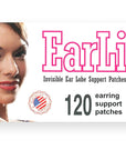 120 (60 Ea X 2 Packs) Invisible Earring Ear Support Waterproof Patches in Ziplock Pouch - Made in USA