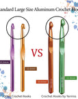 Large Aluminum Crochet Hooks Set 7Mm, 8Mm, 9Mm,10Mm, 12Mm, 15Mm, Big Standard Size Crochet Hooks