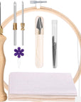 23 Pieces Punch Needle Kit, 2 Type Punch Needle Kits Adults Beginner, Rug Tufting Kit, Adjustable Rug Yarn Punch Needle Wooden and Plastic Handle Embroidery Pen for Embroidery Floss Cross Stit
