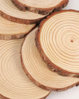 12 Pcs 6-7 Inch Wood Slices for Crafts, Unfinished Wood Rounds with Bark, round Wooden Discs Circles for Christmas Ornaments Wedding Rustic Decoration DIY Handcrafts Arts