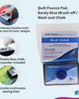 - Quilt Pounce Pad with Chalk Powder, Refillable, for Quilt Stencil Design Transfer and Fabric Marking - Blue (QPB)