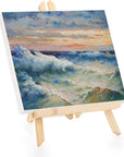 6 Packs 8" X 10" Canvas and Easel Set, Art Easel Stand with Canvas Set Tabletop Wooden Display Stand and Canvas Panels for Artist, Students, Adults, Kids Painting