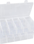 Plastic Organizer Box Craft Box Bead Organizer Tackle Box Organizer 2 Pack 15 Large Grids Clear Craft Storage Box Snackle Box Container Washi Tape Organizer