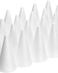 24 Pack Foam Cones for Crafts, DIY Art Projects, Handmade Gnomes, Trees, Holiday Decorations (2 X 4 In, White)