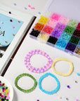 1100PCS 6Mm Glass Beads for Jewelry Making, 24 Vibrant Colors Crystal round Glass Beads for Bracelets, Complete Bracelet Making Sets for Girls DIY Crafts & Friendship Bracelets