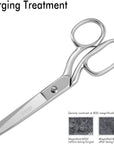 8" Professional Heavy Duty Tailor Fabric Scissors, Dressmaker Sewing Classic Stainless Steel Ultra Sharp Forged Shears, Bent