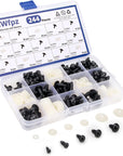 Safety Eyes for Crocheting Amigurumi 6-16Mm - 6 Sizes Stuffed Animal Eyes with Washers, 244Pcs Black Plastic Amigurumi Crochet Eyes for Doll Bear Crafts Button Plushies