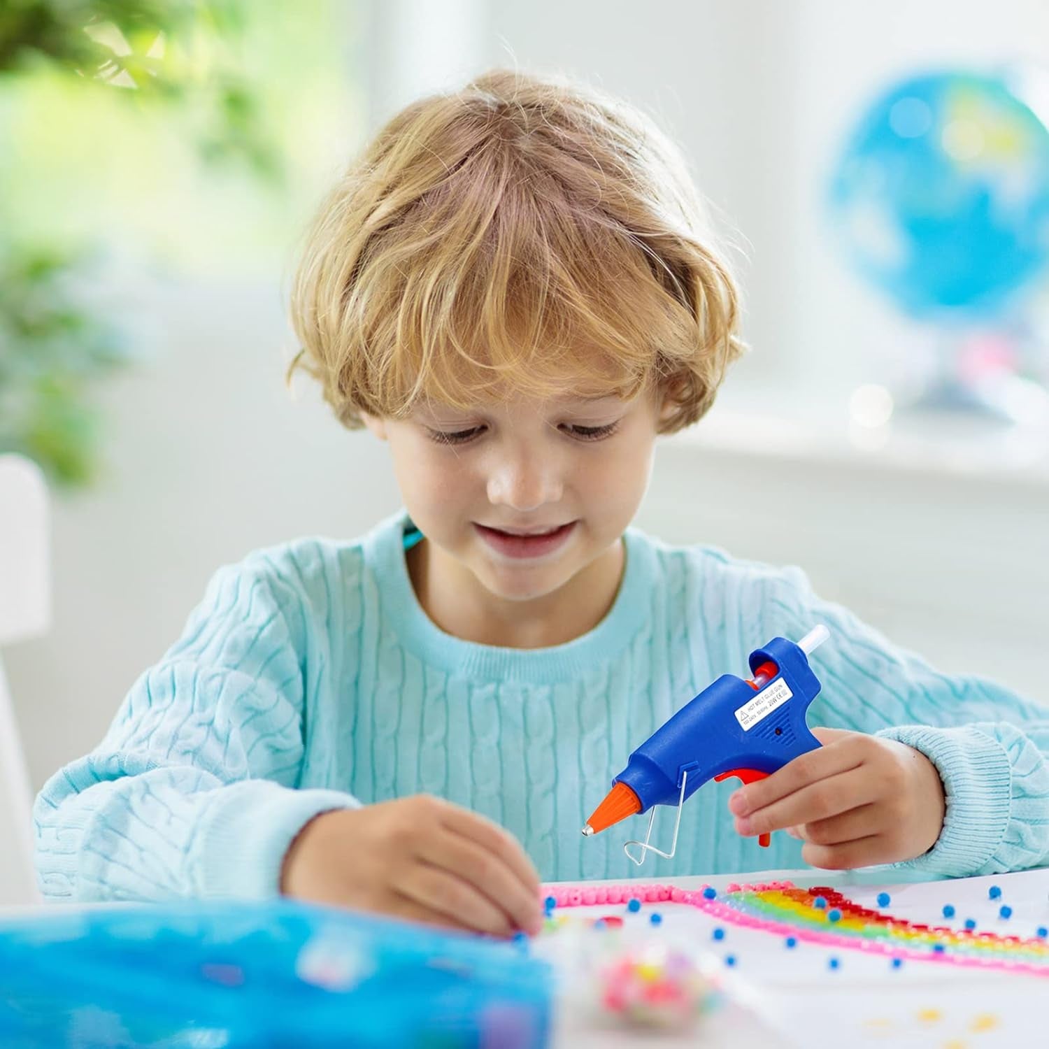 Mini Hot Glue Gun with Glue Sticks for Class Projects Small Hot Melt Gun for Kids Low Temp Glue Gun with Rubber Protector Craft Glue Gun for DIY Arts, Sealing, Home Repairs, 20 W (4 Pieces)