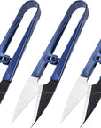 Sewing Scissors (3-Piece Set) High-Carbon Steel Thread, Yarn, Embroidery Clippers | Handheld Snippers for Arts, Crafts, and DIY Projects | Multipurpose Use Navy Blue
