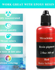 Red Epoxy Resin Color Dye Colorant Liquid Epoxy Resin Pigment,60Ml,Translucent